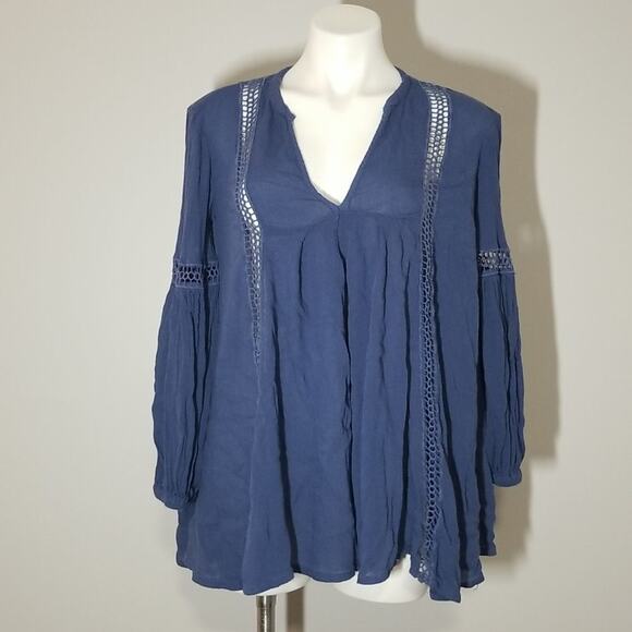 Free People Just the Two of Us Boho Long Sleeve Flowy Tunic - Picture 2 of 11